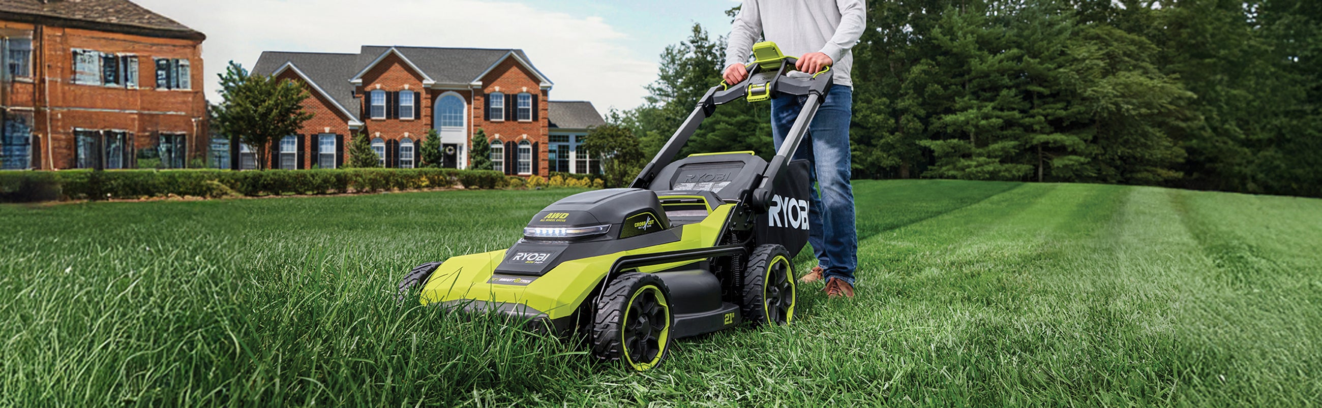 RYOBI 40伏特HP無碳刷21吋自動推進式AWD多重刀片剪草機 RYOBI 40伏特HP無碳刷21吋自動推進式AWD多重刀片剪草機
