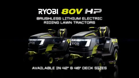 RYOBI 80V HP Brushless Battery Cordless Electric Riding Lawn Tractor